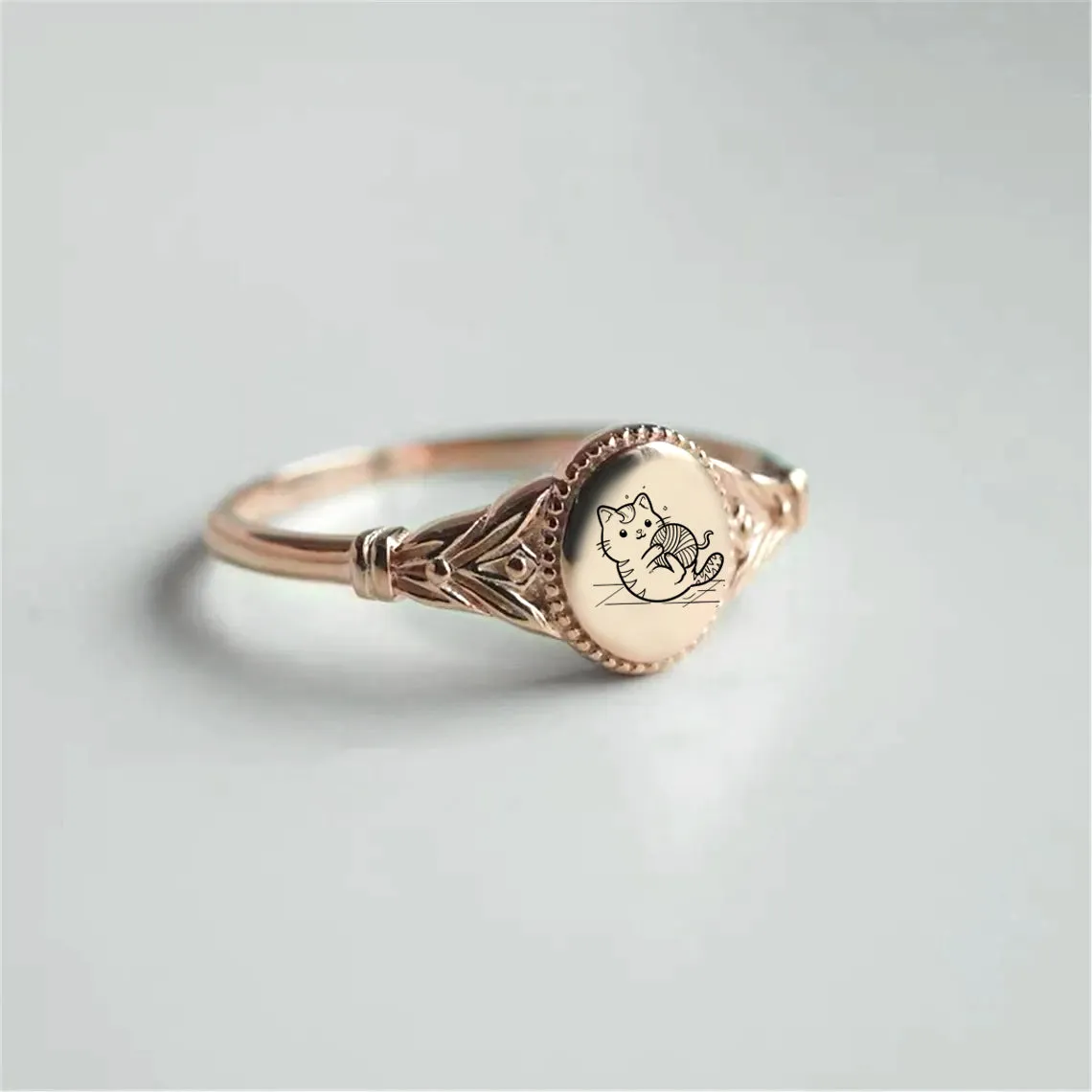 Sterling Silver Cat Ring Cute Cat Ring Animal Ring Gift Ring for Women