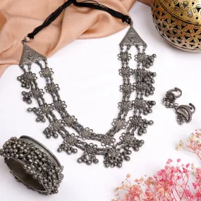 Teejh Divitha Silve Oxidised Jewelry Gift Set