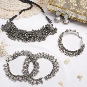 Teejh Hemal Silver Oxidised Jewelry  Gift Set