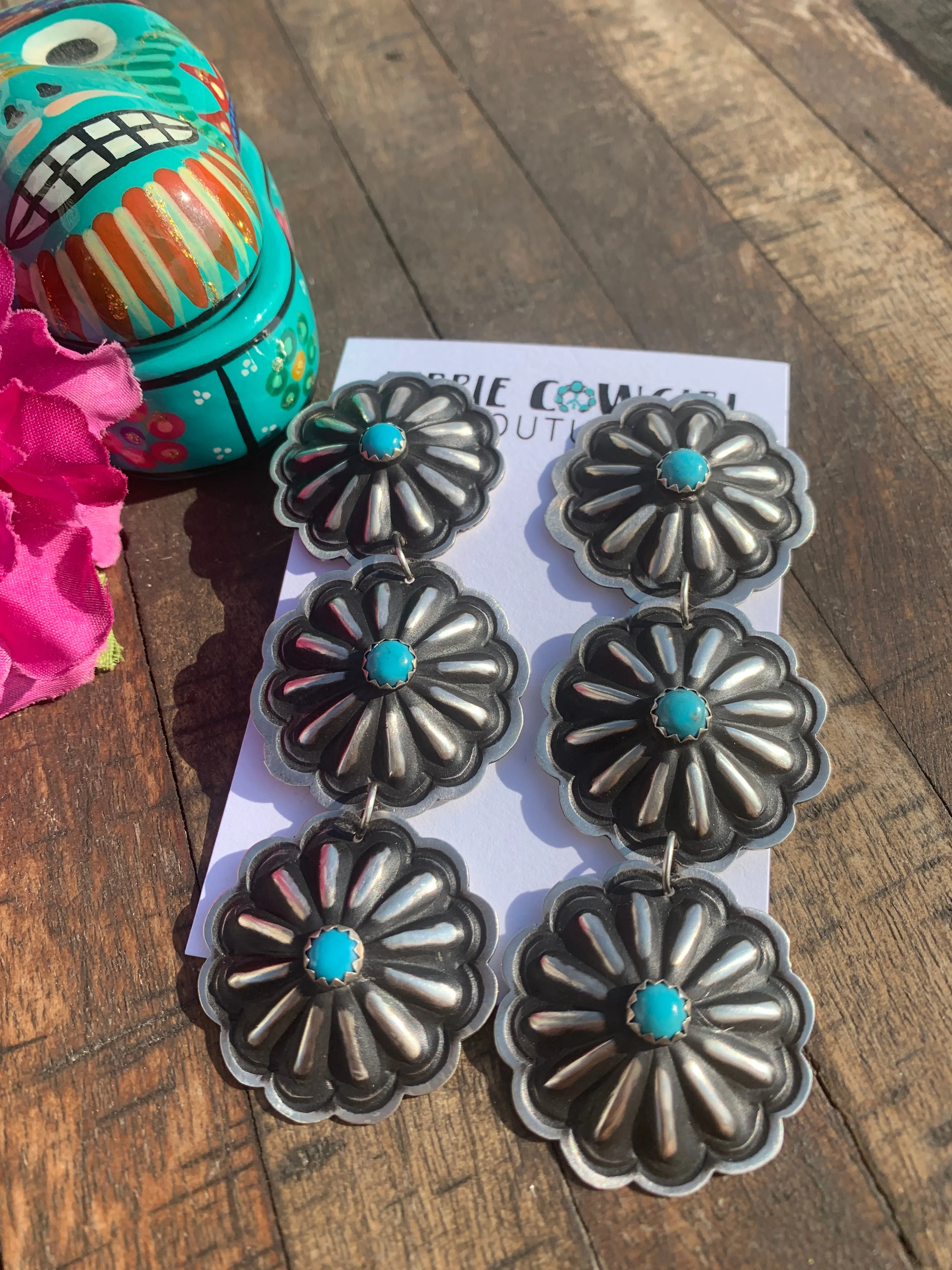 Triple Concho Earrings