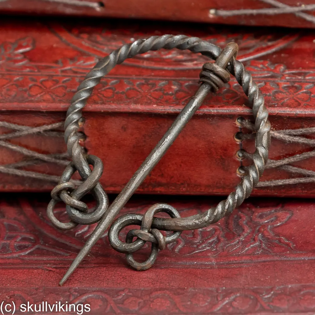 Twisted Forged Fibula Ring Brooch