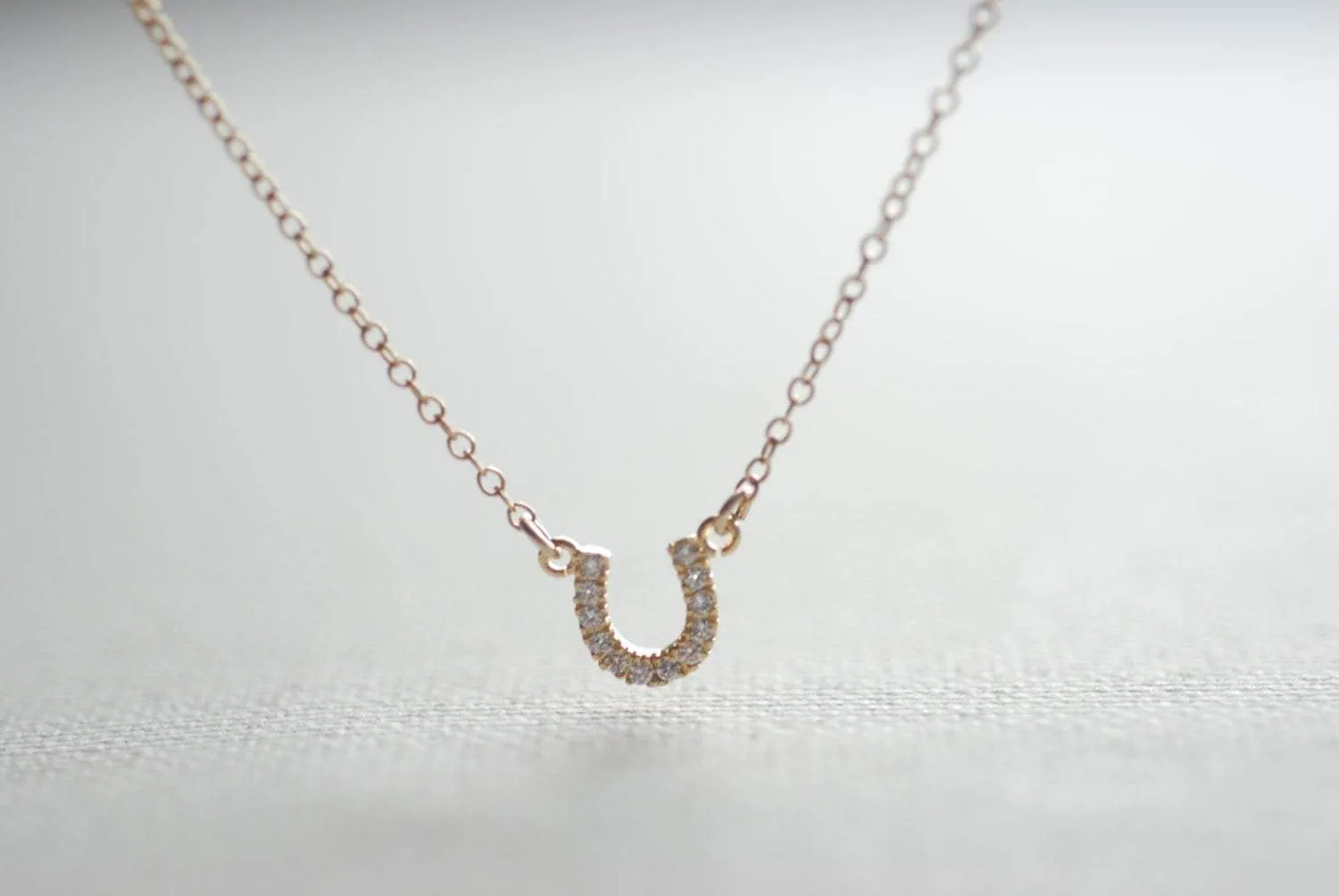 Wholesale Horseshoe necklace, Horseshoe with Crystals,Dainty Horseshoe,Equestrian Jewelry,Horseshoe Charm,Simple Everyday Jewelry by HeirloomEnvy