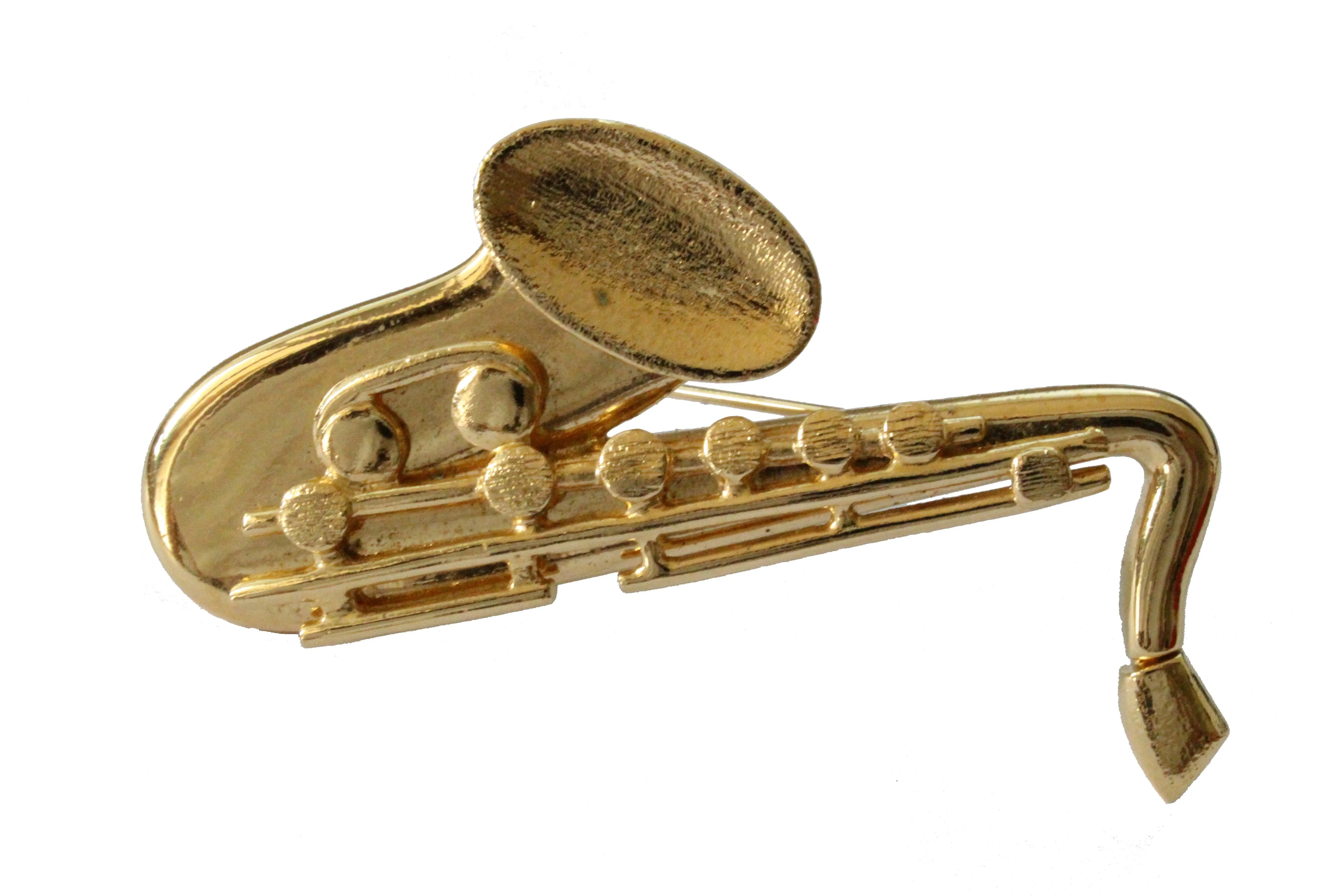 YVES SAINT LAURENT large saxophone brooch